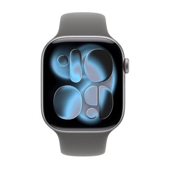 Apple Watch Series 11, 46 mm, Space Gray Aluminum Stone Gray Sport Band S/M